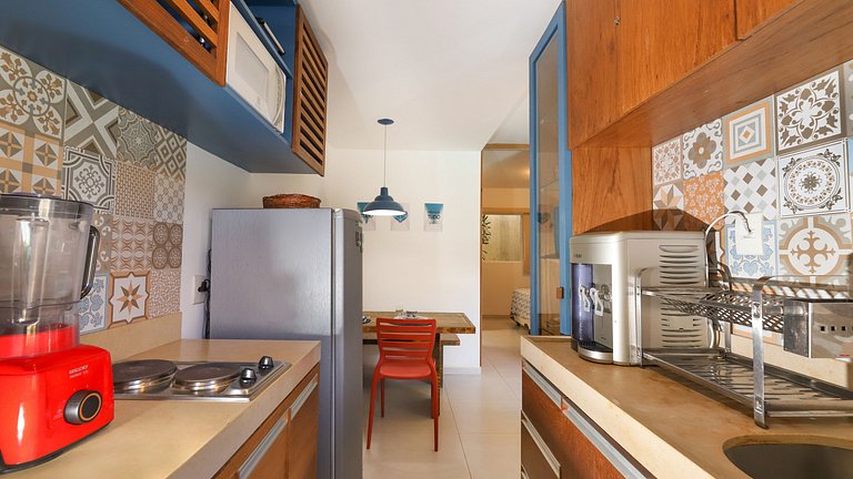 104- Fully equipped ground floor apartment facing the pool