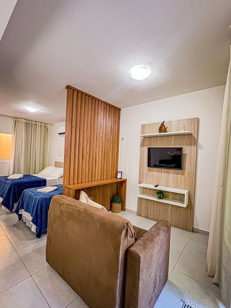 Apart charmoso vista jardim