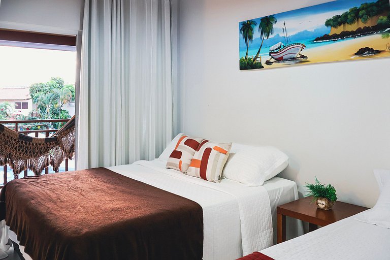 Beautiful superior flat with balcony in front of the pool