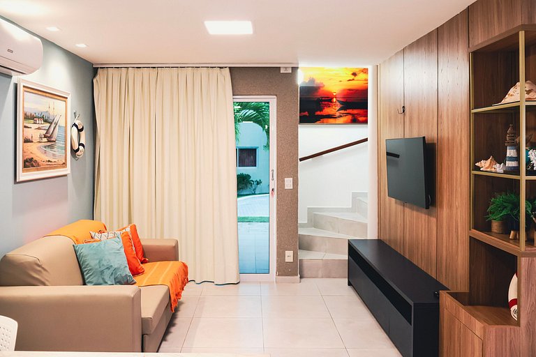 Triplex familia com 2 quartos e 3 banheiros