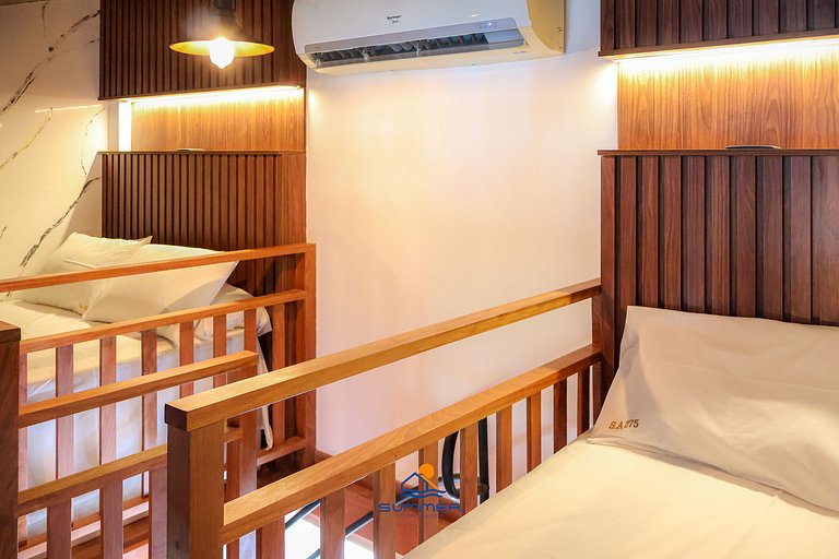 Apê familia 2 quartos 2 banheiros vista piscina