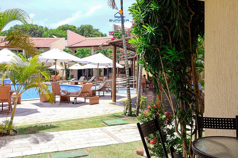 Apê vista piscina climatizado 400 metros do centro