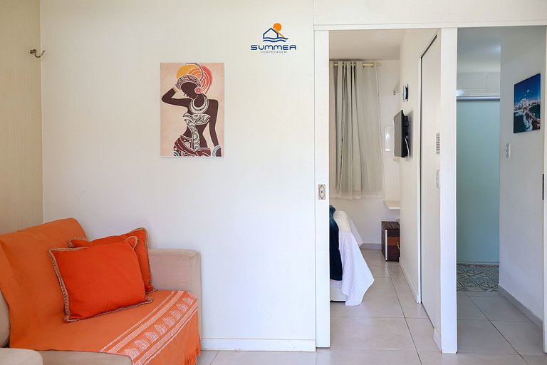 Apartment with a view of the heated pool 400 meters from dow