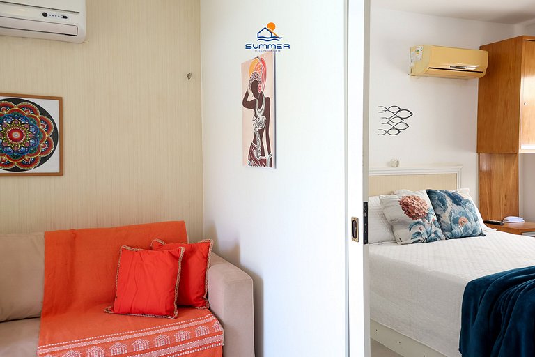 Apartment with a view of the heated pool 400 meters from dow