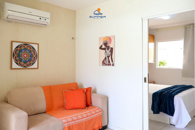 Apartamento con vista a la piscina climatizada a 400 metros