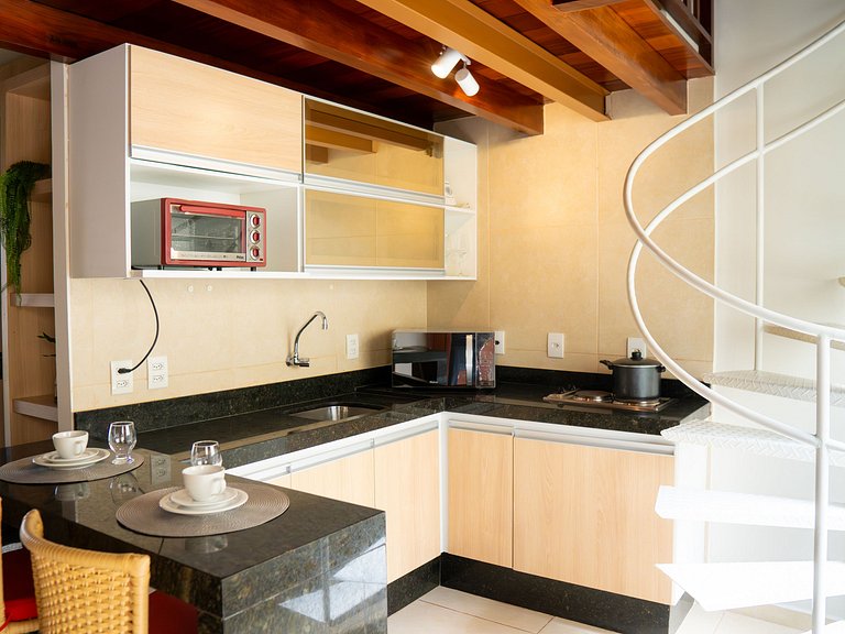 Apartamento climatizado con vista a la piscina para la famil